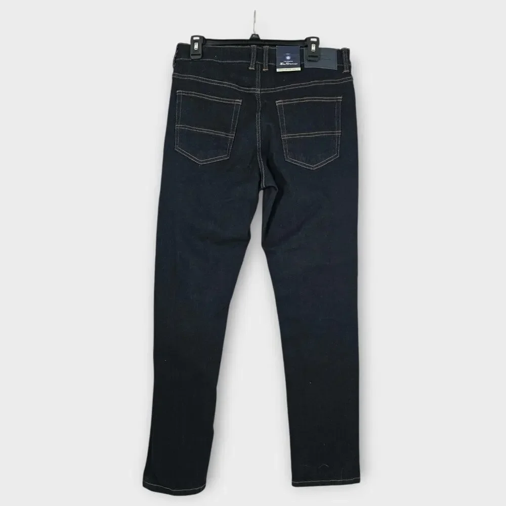 Ben Sherman Jeans Men's 30x32 Straight Fit Dark Wash Dark Blue NWT - Picture 2 of 5